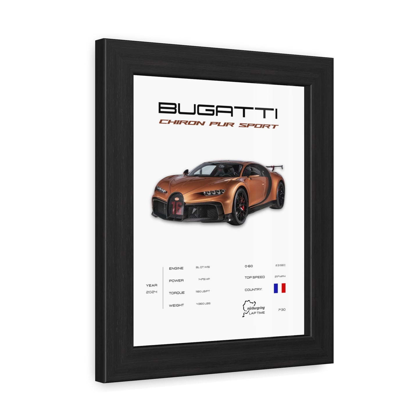 Bugatti Chiron Pur Sport Framed Poster