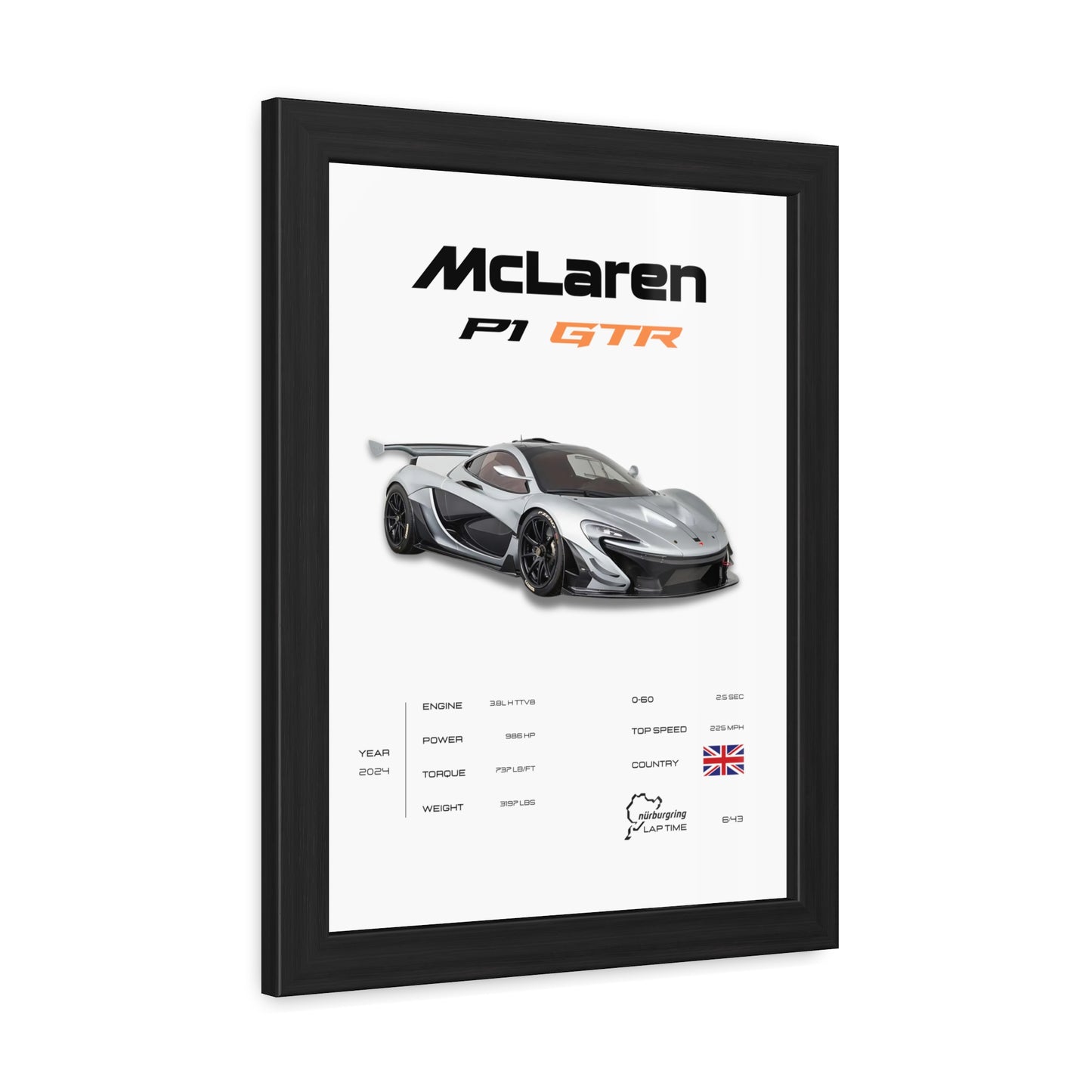 McLaren P1 GTR Framed Poster