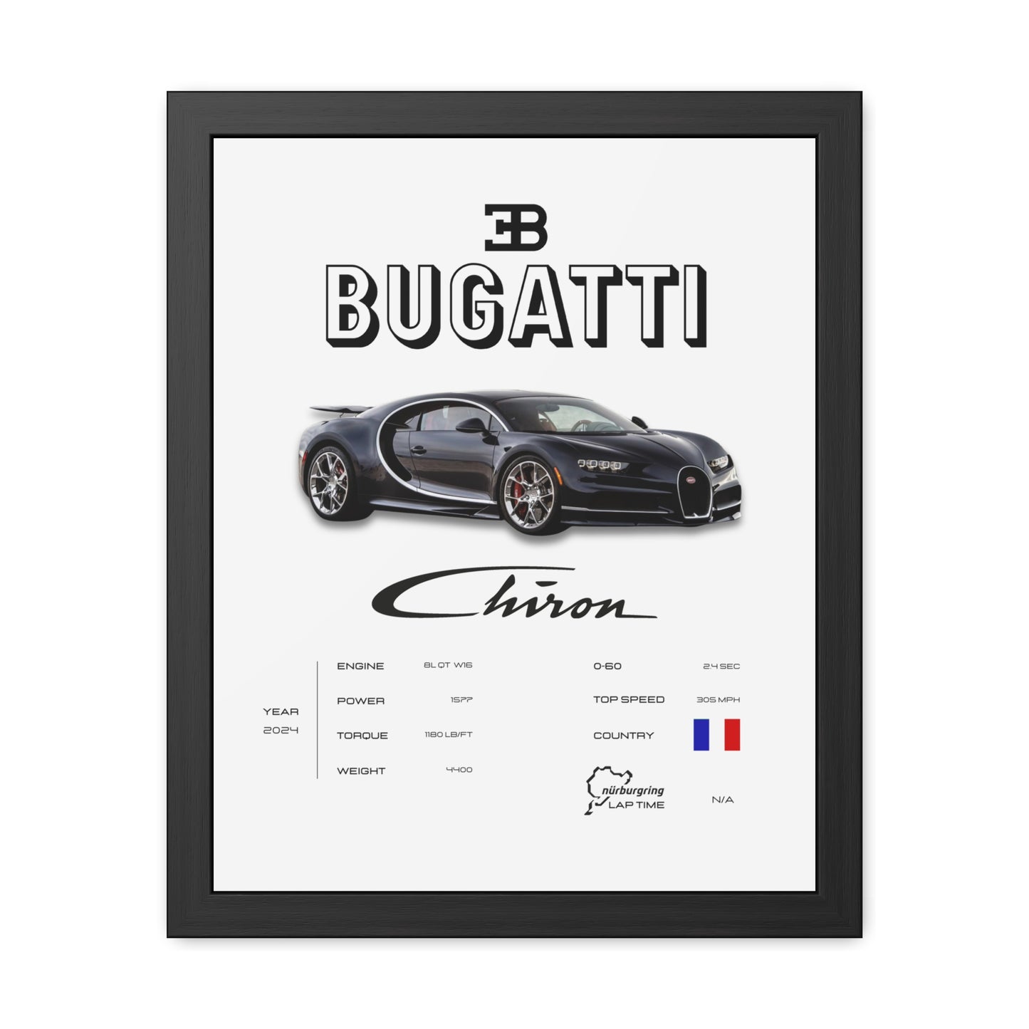Bugatti Chiron Framed Poster