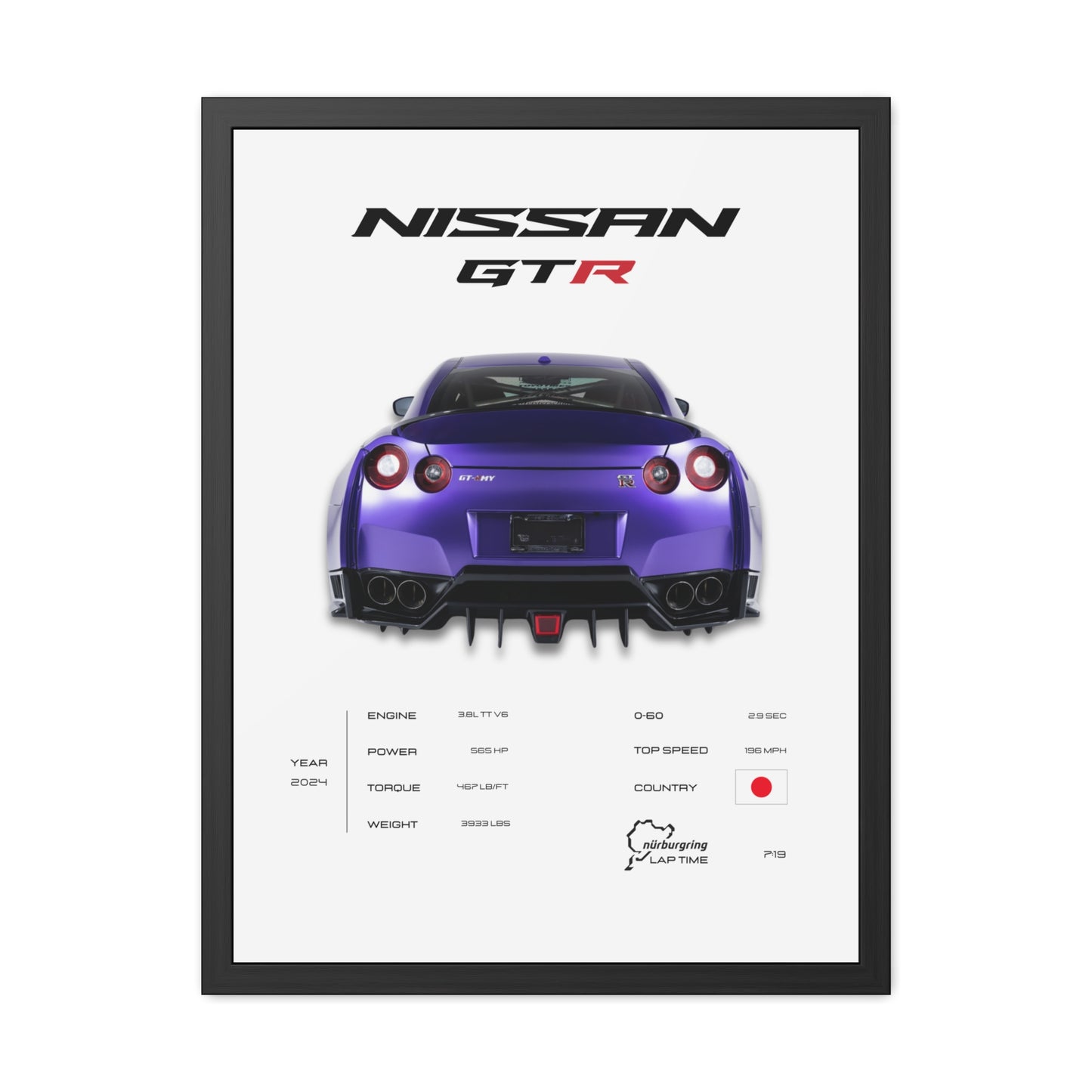 Nissan GTR Framed Poster