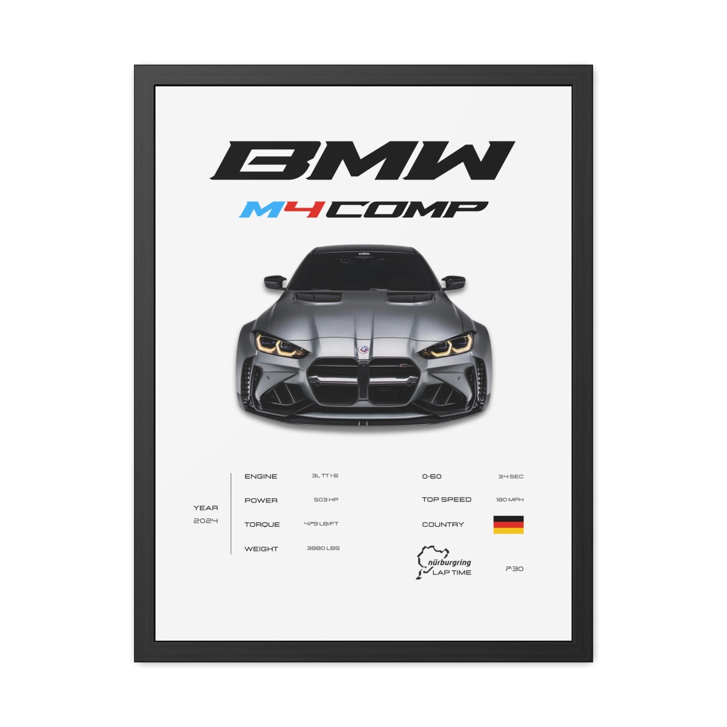 BMW M4 Competition Framed Poster
