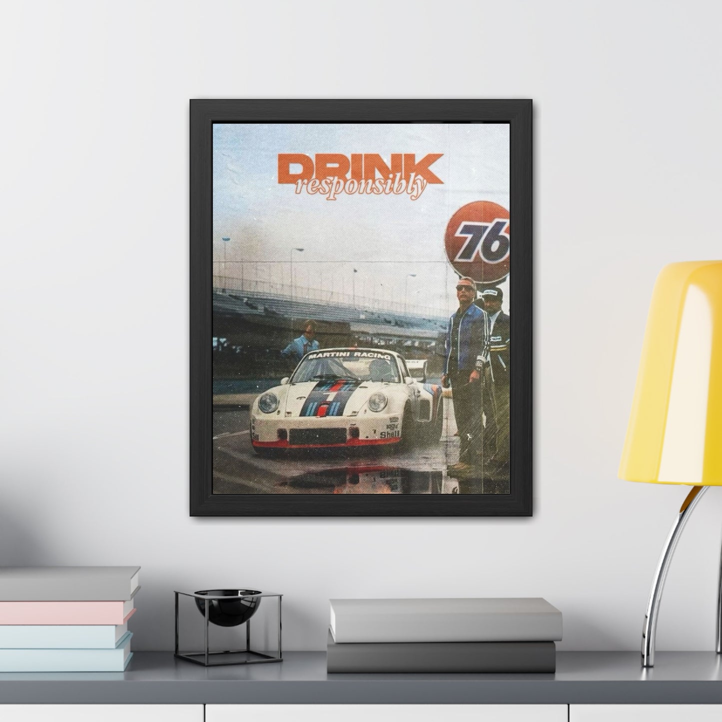 Drink Responsibly Vintage Porsche Framed Poster