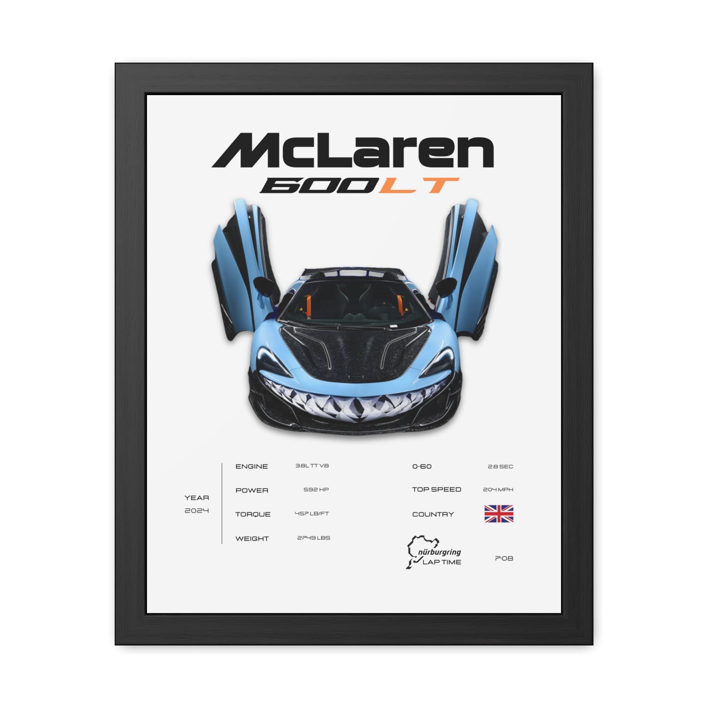 McLaren 600LT Framed Poster