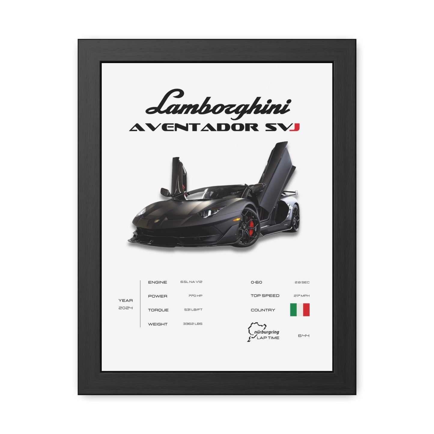 Lamborghini SVJ Framed Poster
