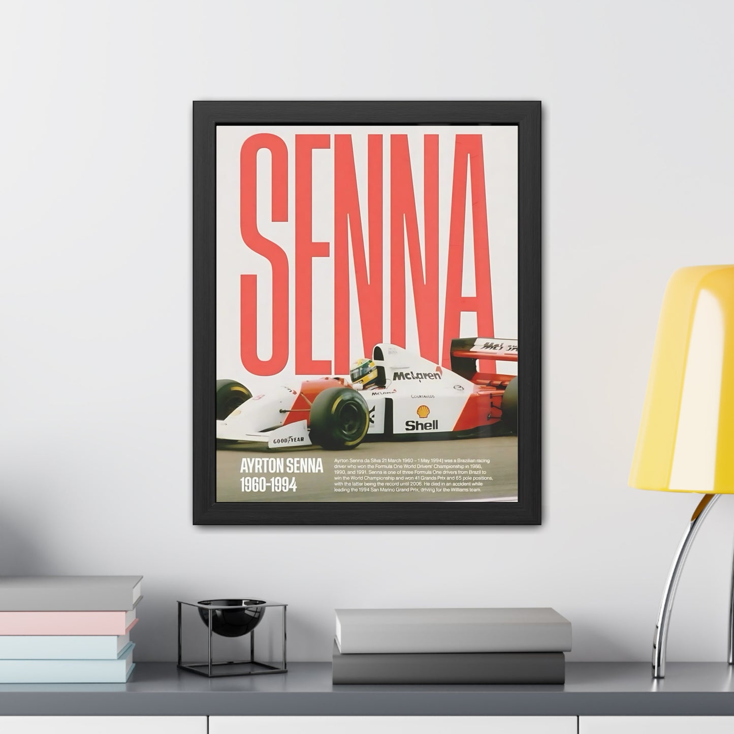 Senna McLaren F1 Framed Poster