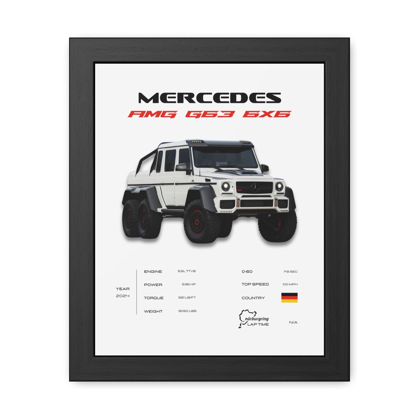 AMG G63 6x6 Framed Poster
