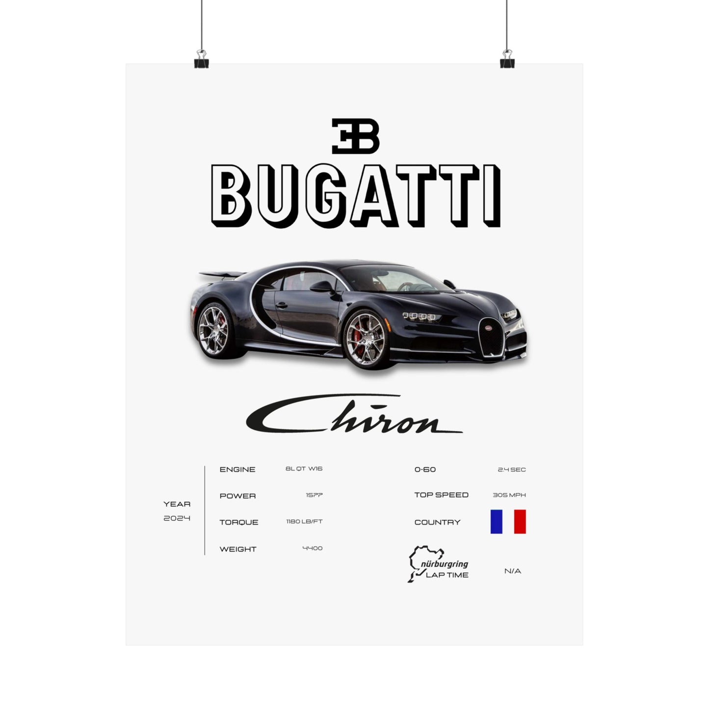 Bugatti Chiron Poster