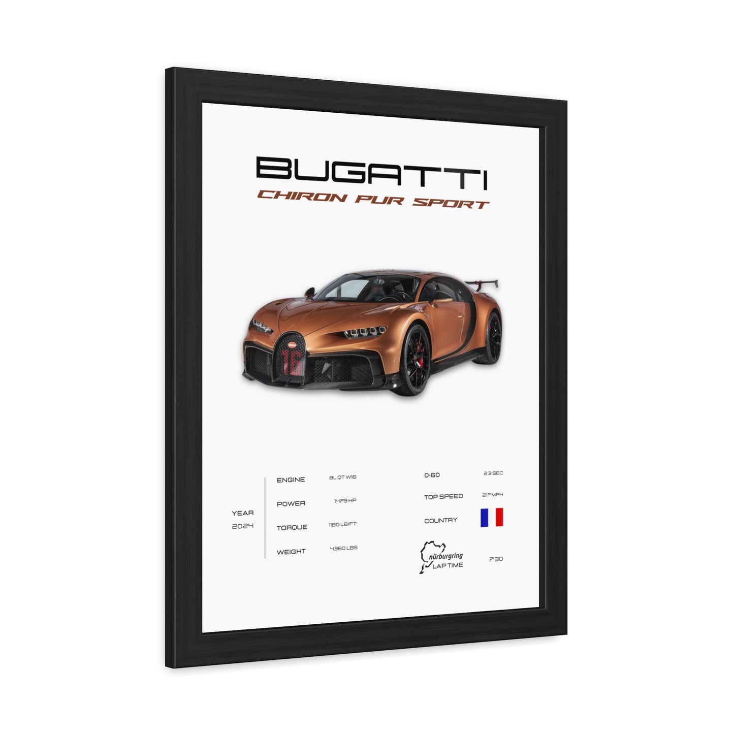 Bugatti Chiron Pur Sport Framed Poster