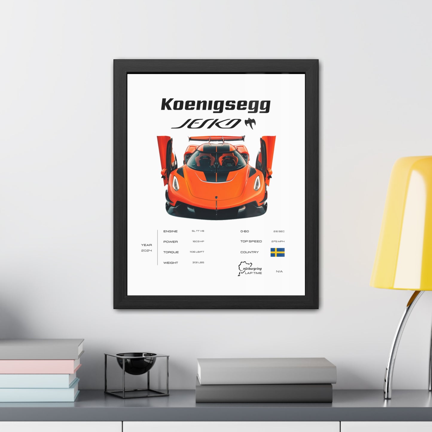 Koenigsegg Jesko Framed Poster