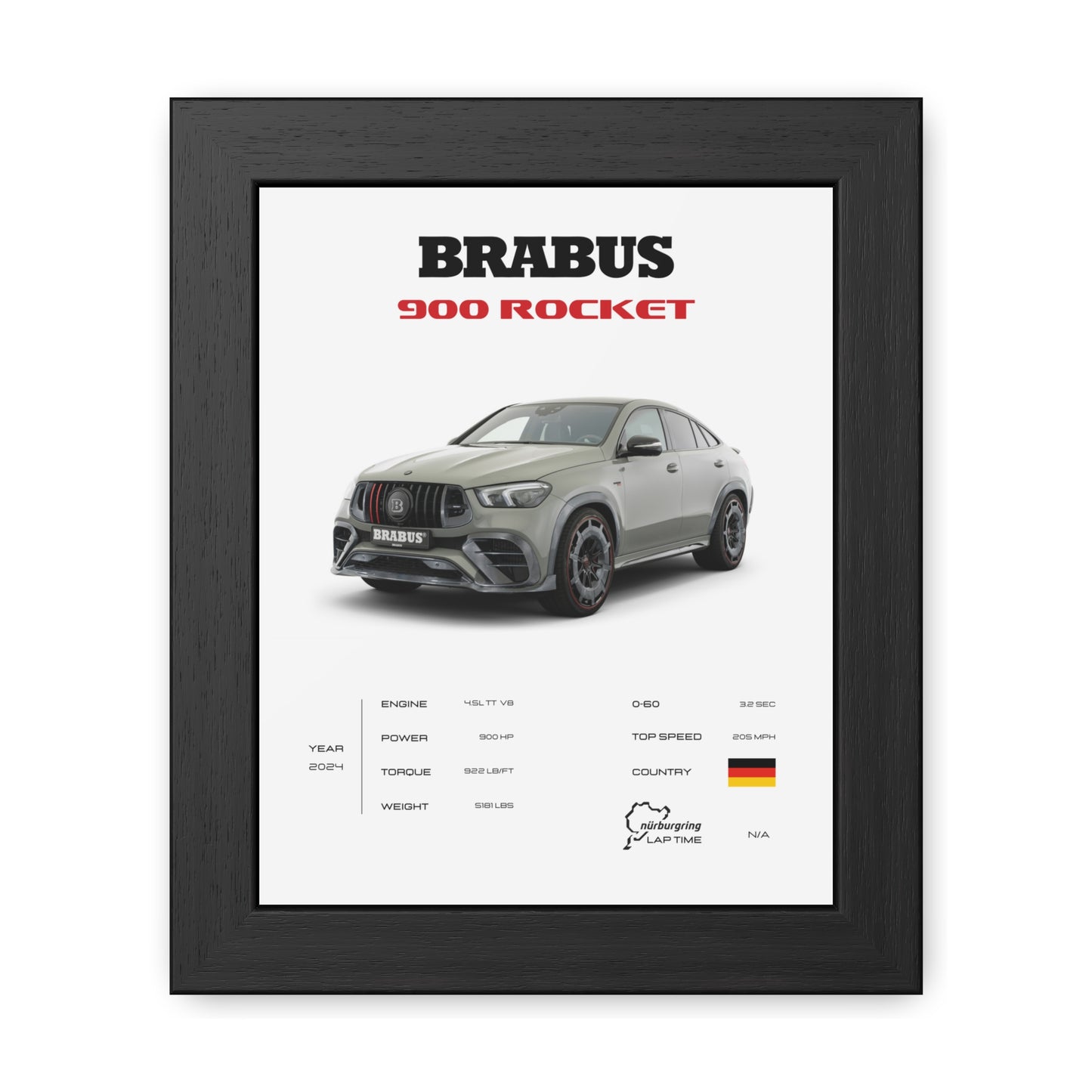 Brabus 900 Rocket Framed Poster