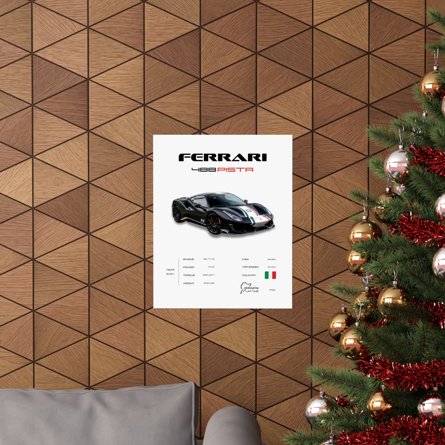 Ferrari 488 Pista Poster
