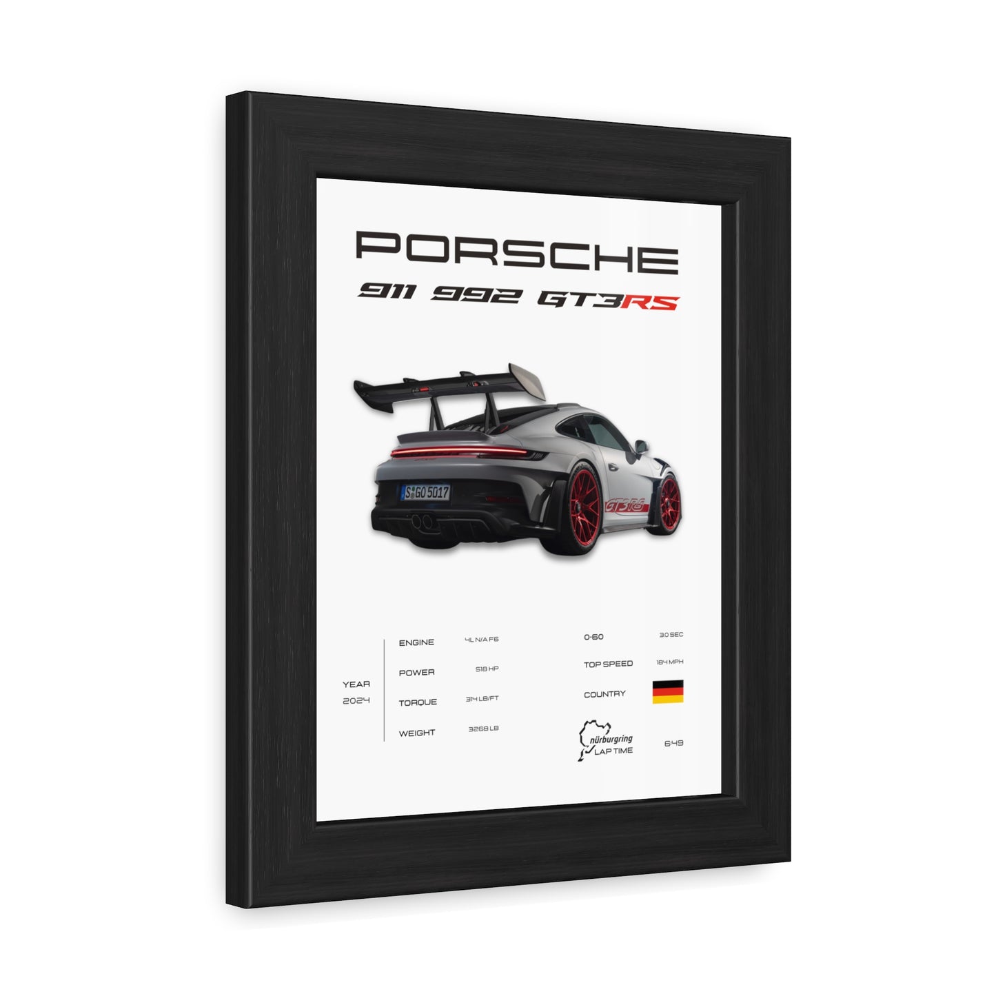 Porsche 911 GT3RS Framed Poster