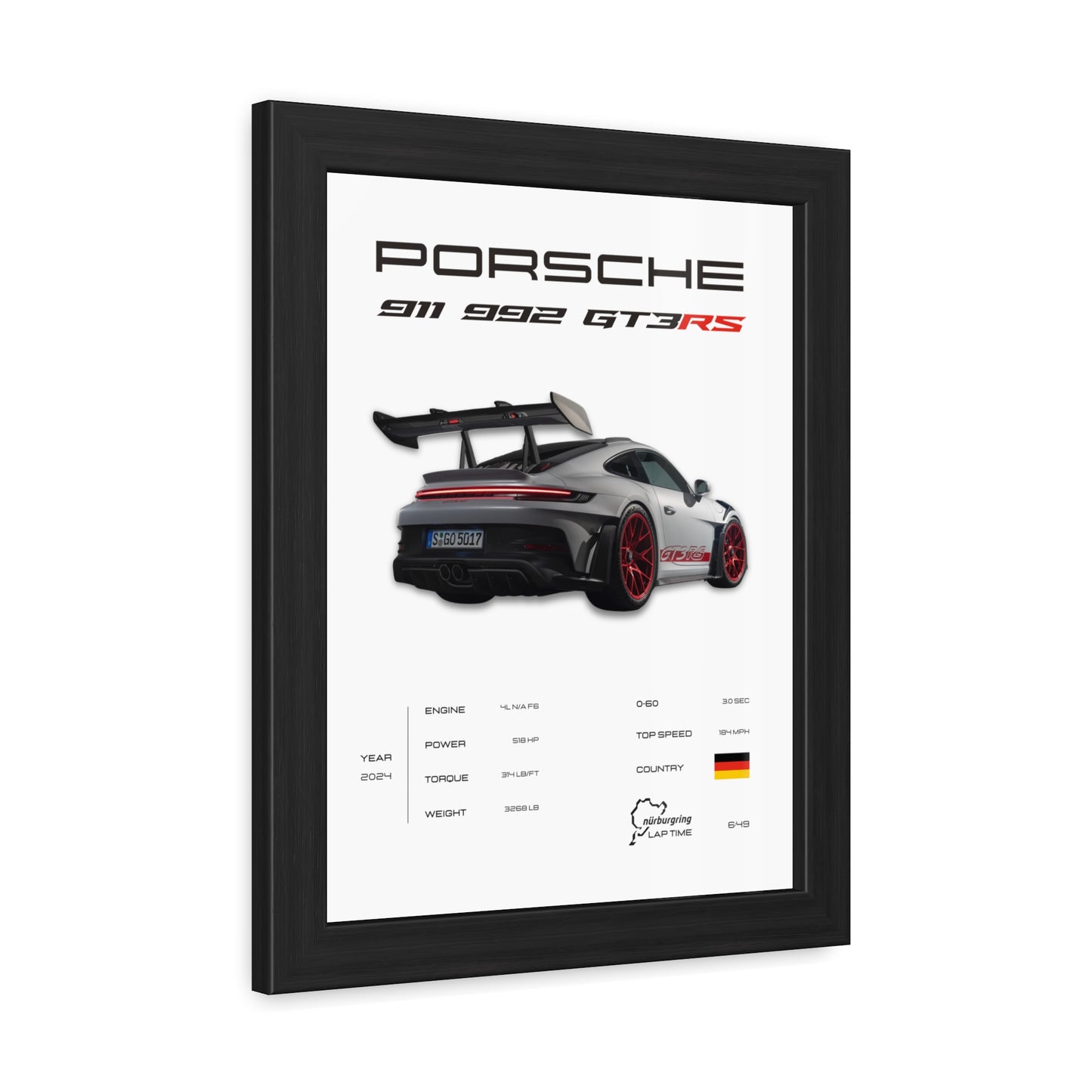 Porsche 911 GT3RS Framed Poster