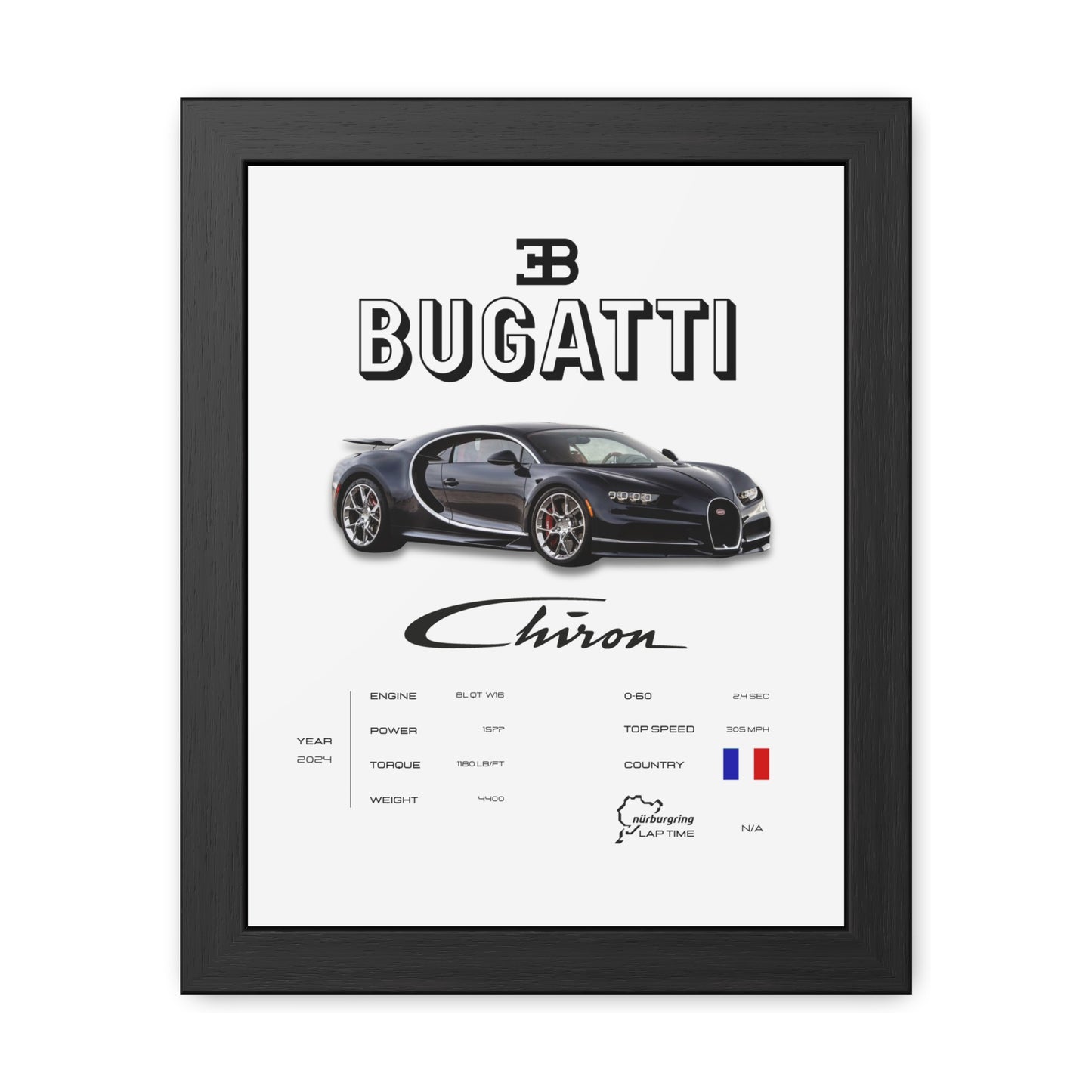 Bugatti Chiron Framed Poster