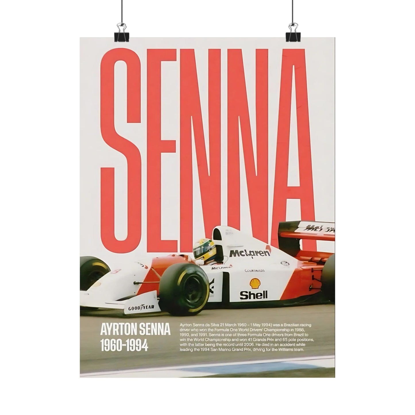 Senna McLaren F1 Poster