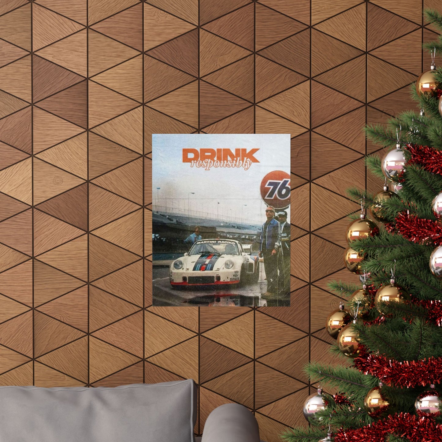 Drink Responsibly Vintage Porsche Poster