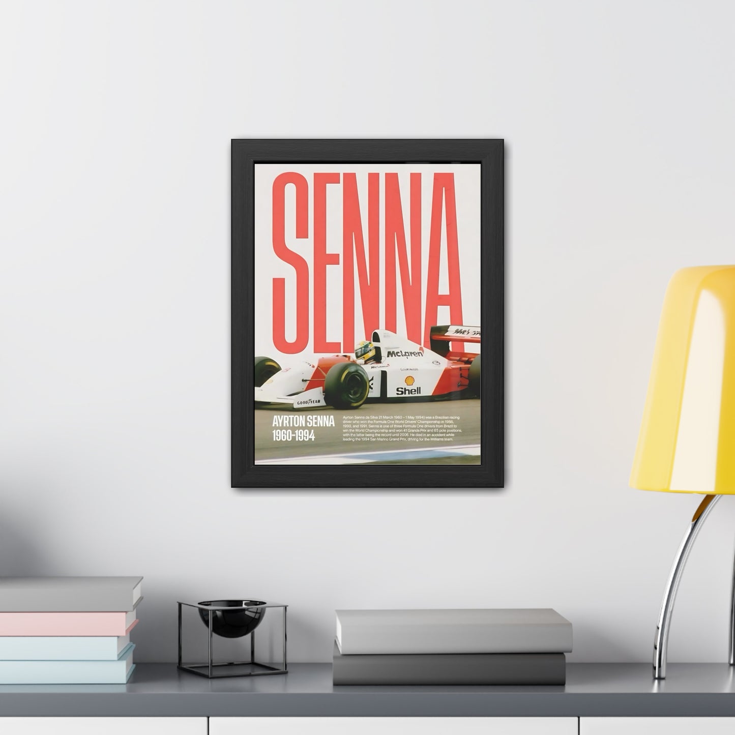 Senna McLaren F1 Framed Poster