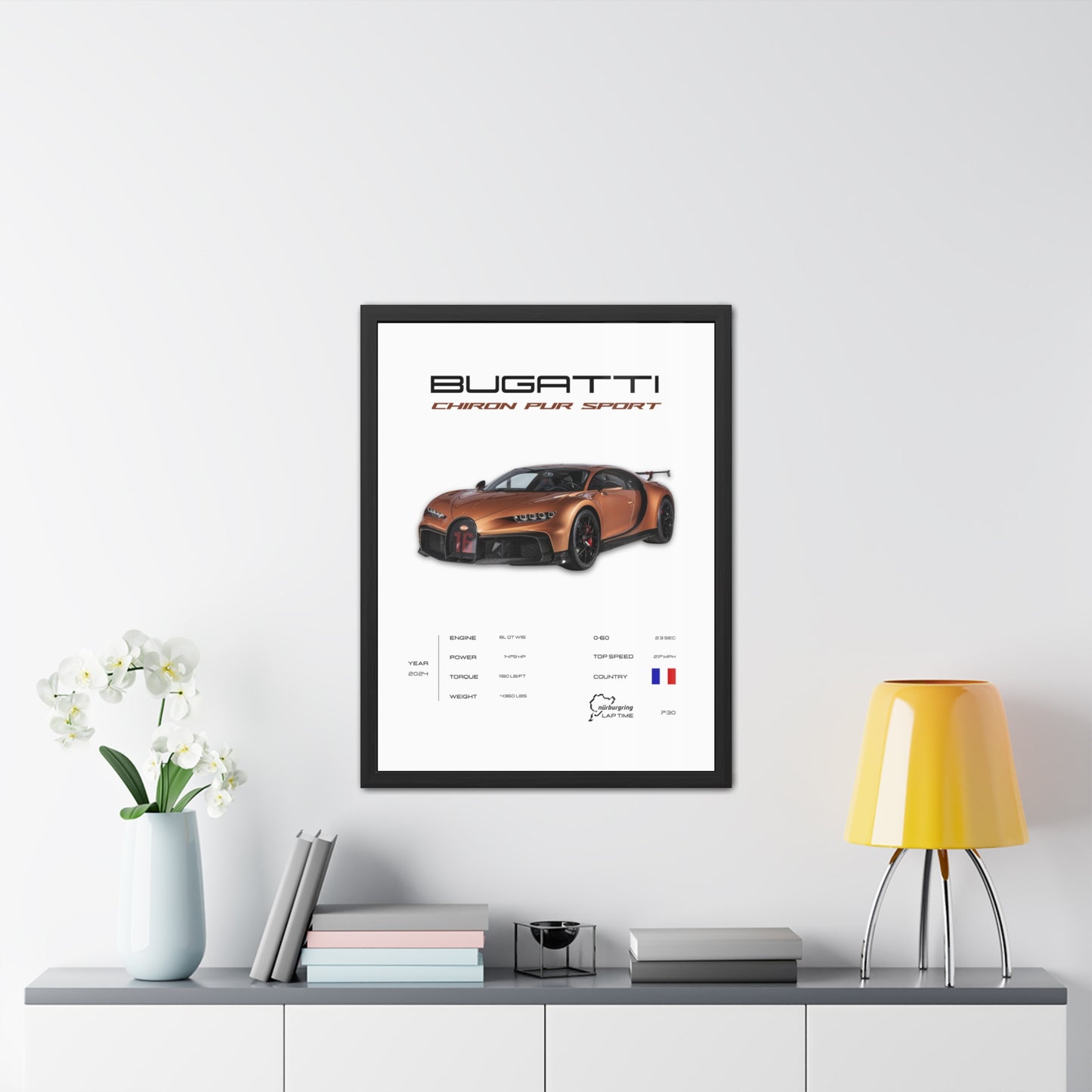 Bugatti Chiron Pur Sport Framed Poster