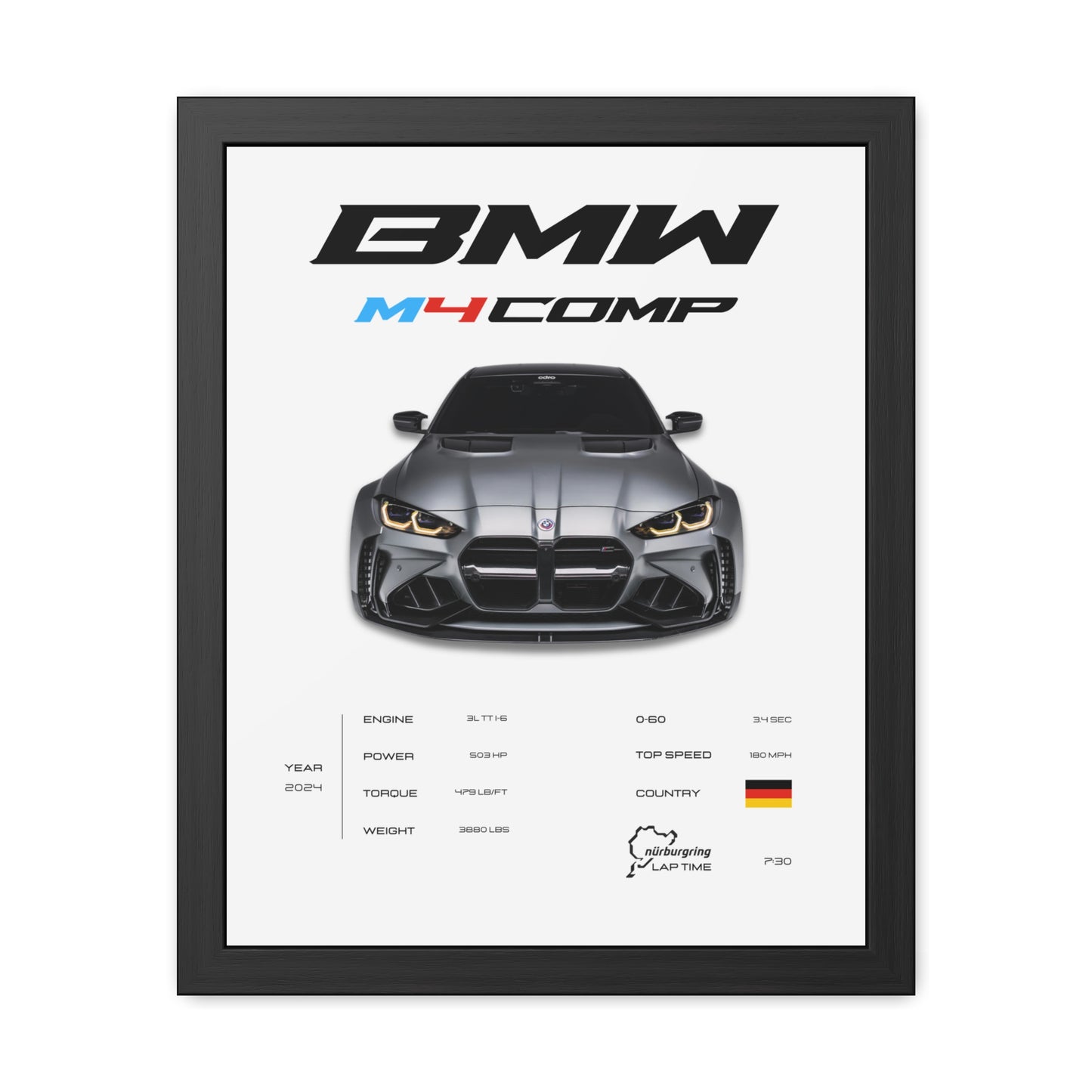 BMW M4 Competition Framed Poster