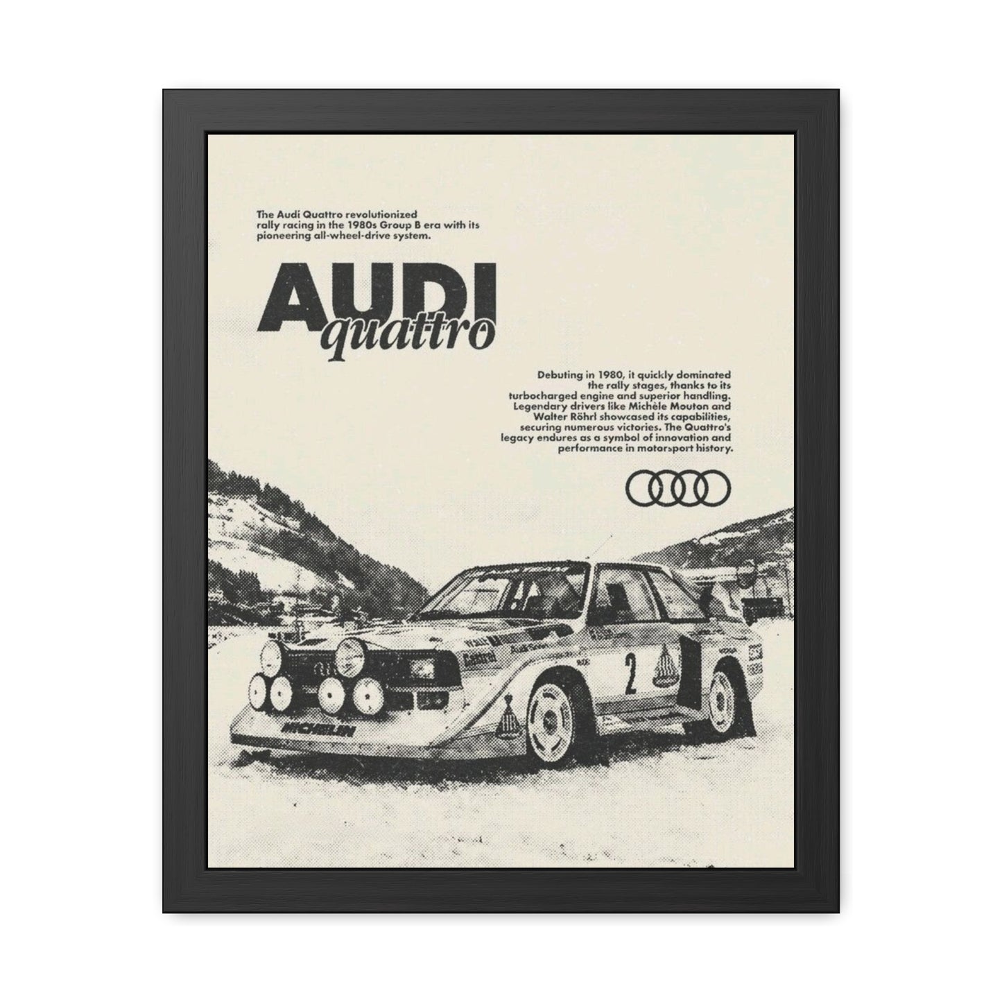 Audi S1 Vintage Rally Framed Poster