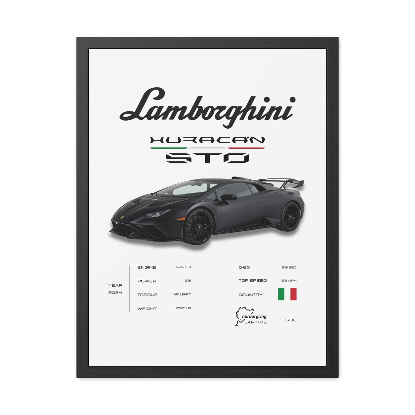 Lamborghini Huracan STO Framed Poster