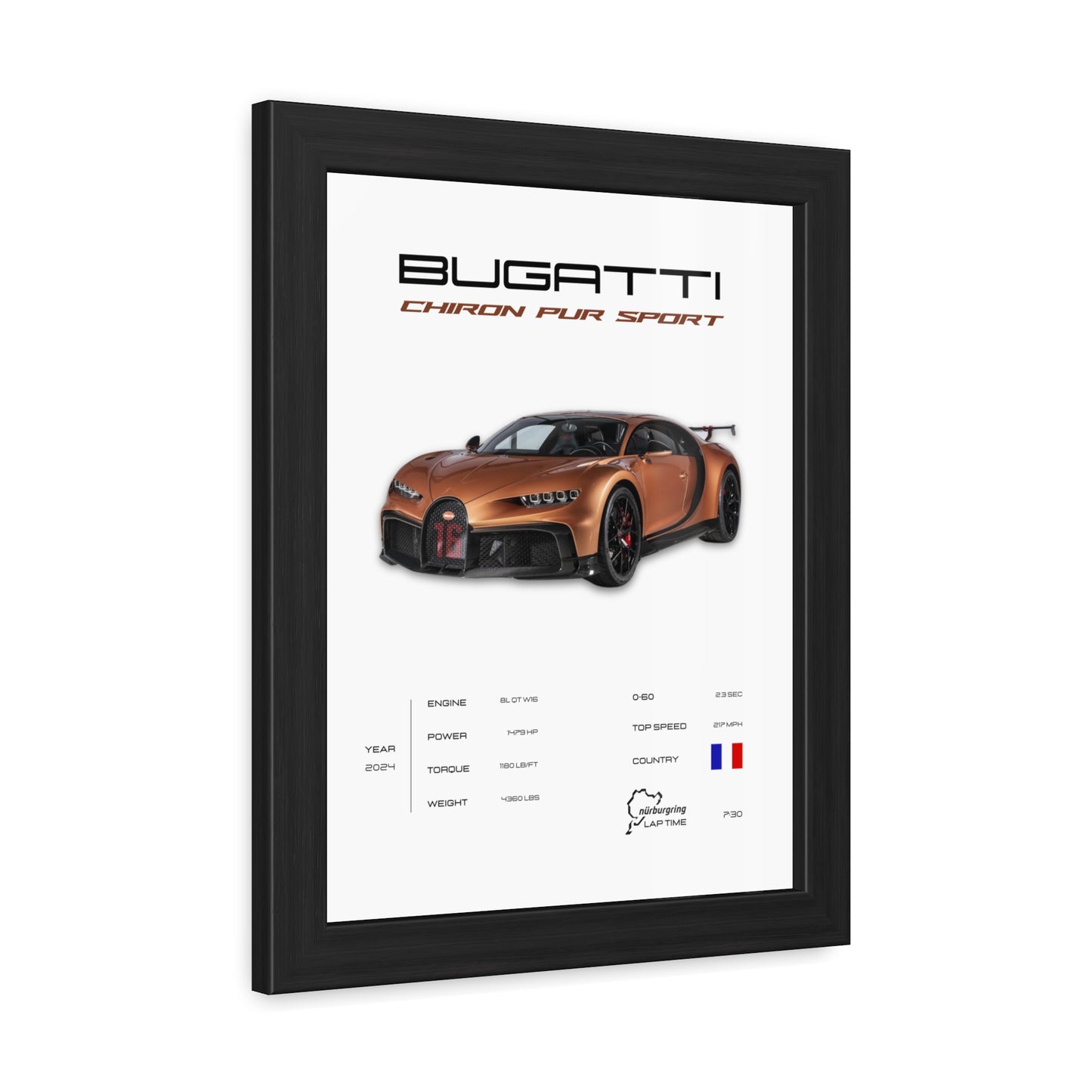 Bugatti Chiron Pur Sport Framed Poster