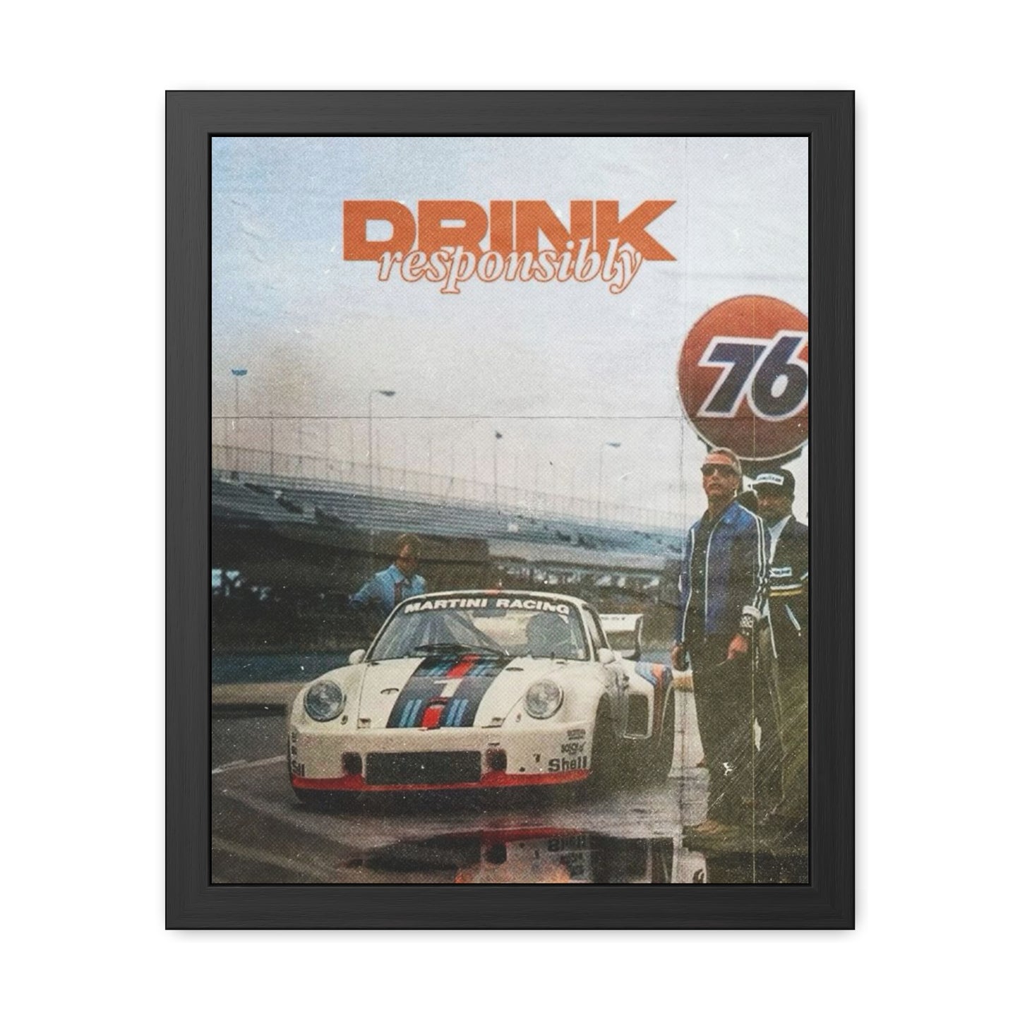 Drink Responsibly Vintage Porsche Framed Poster