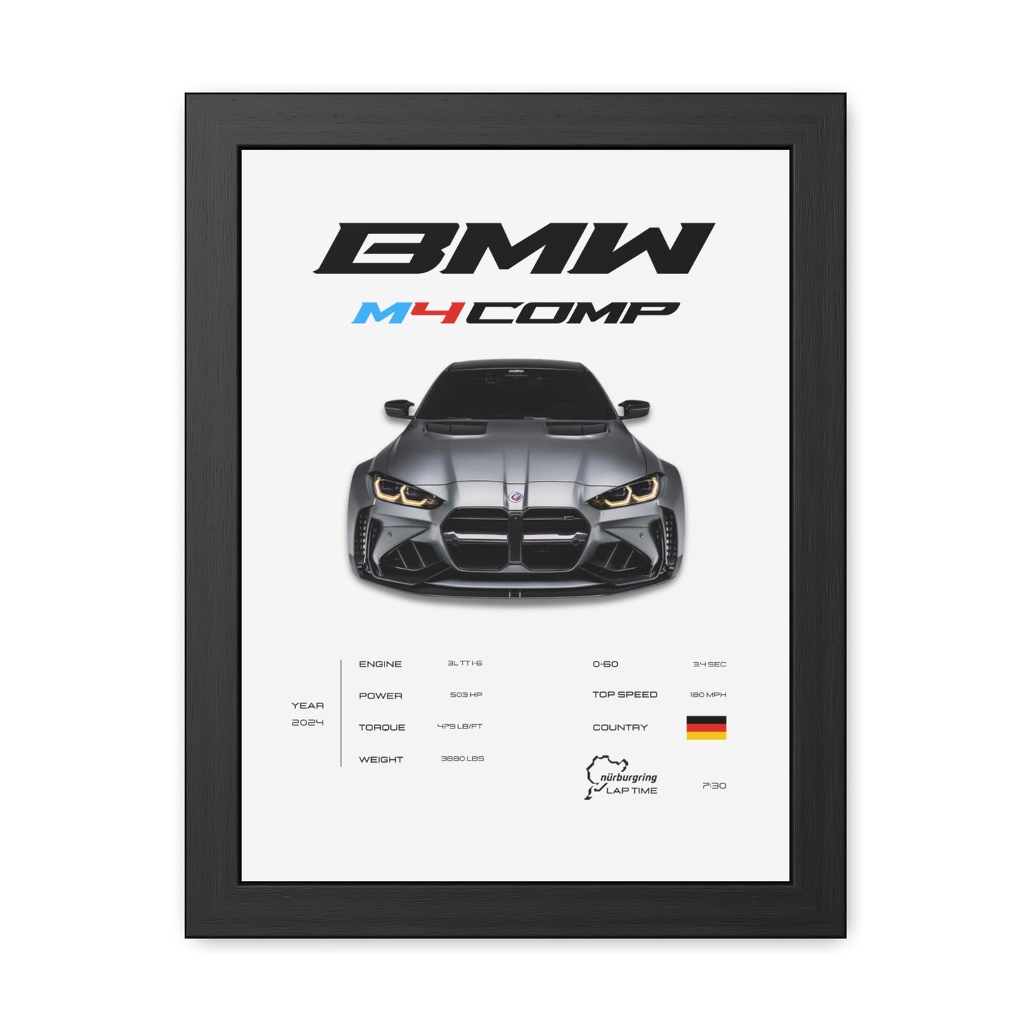 BMW M4 Competition Framed Poster