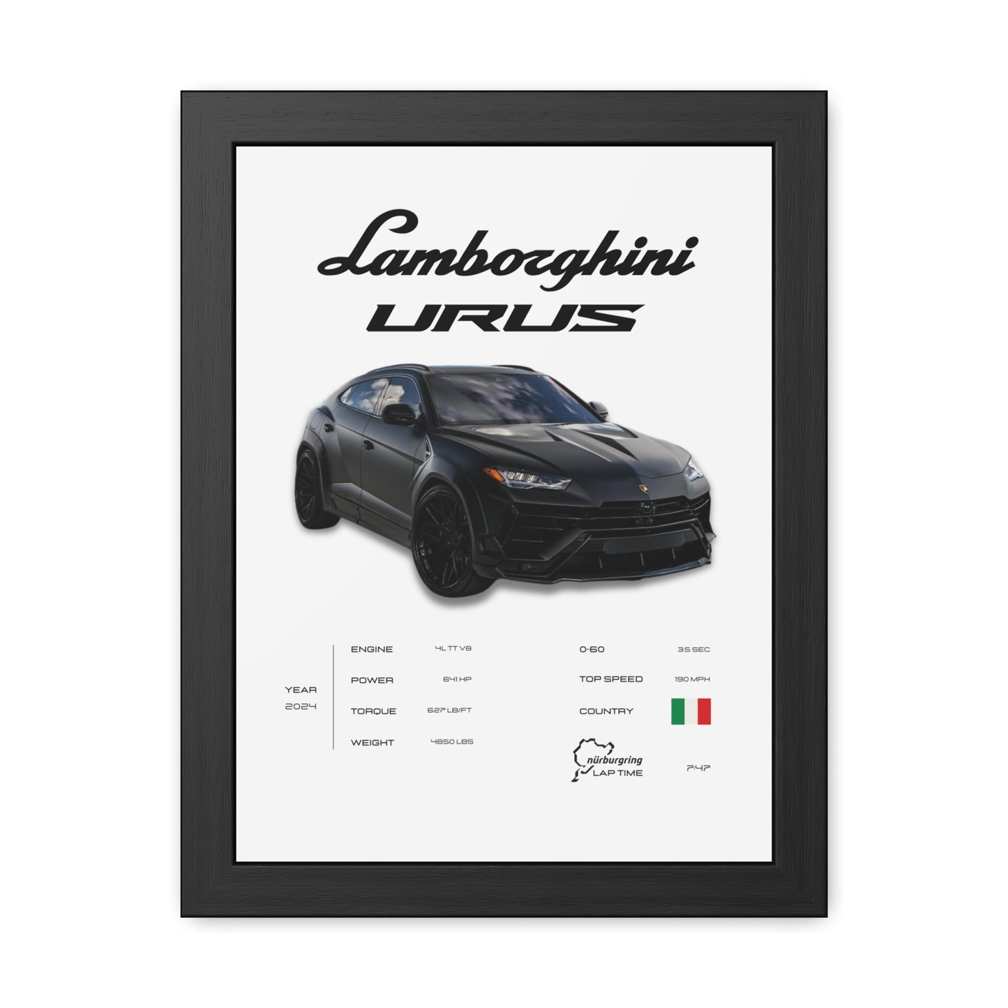 Lamborghini Urus Framed Poster
