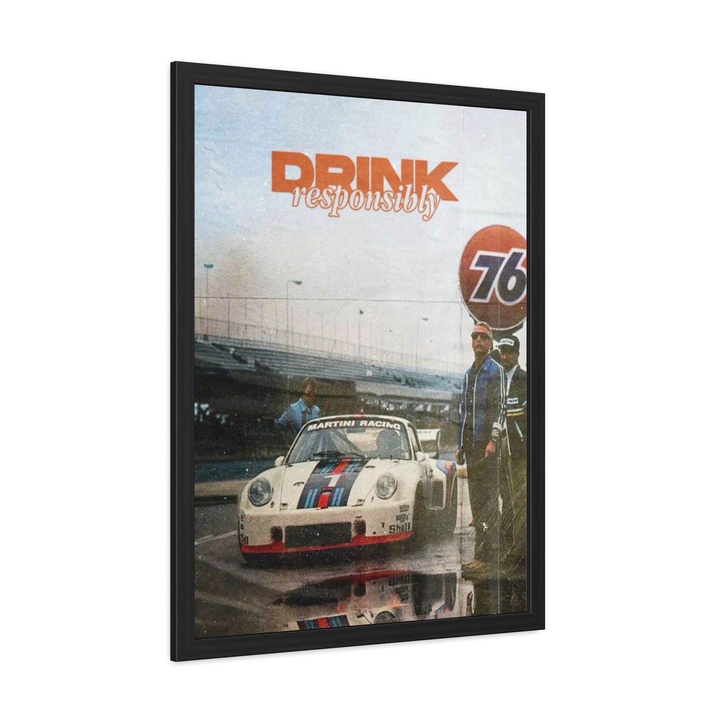 Drink Responsibly Vintage Porsche Framed Poster