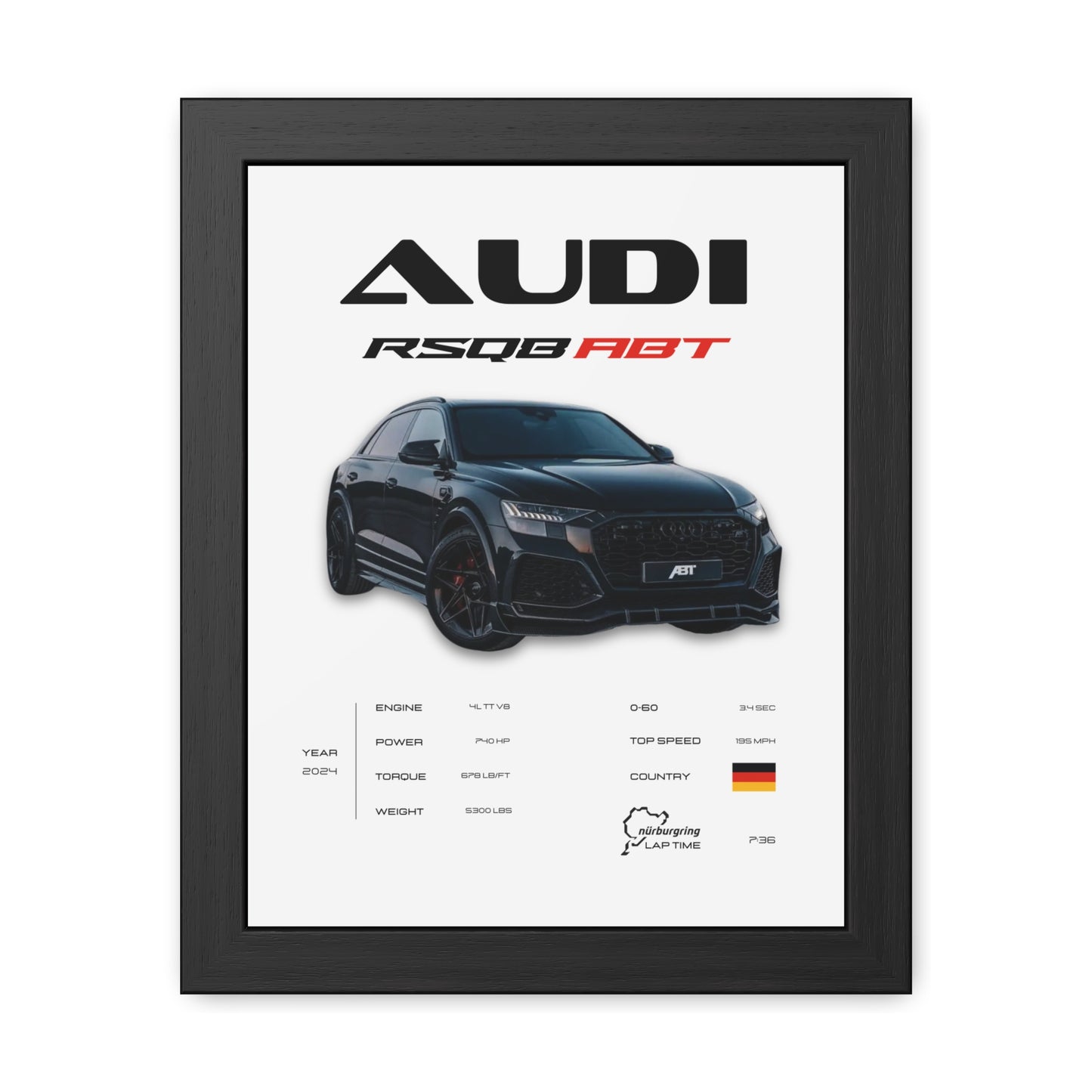 Audi RSQ8 Framed Poster