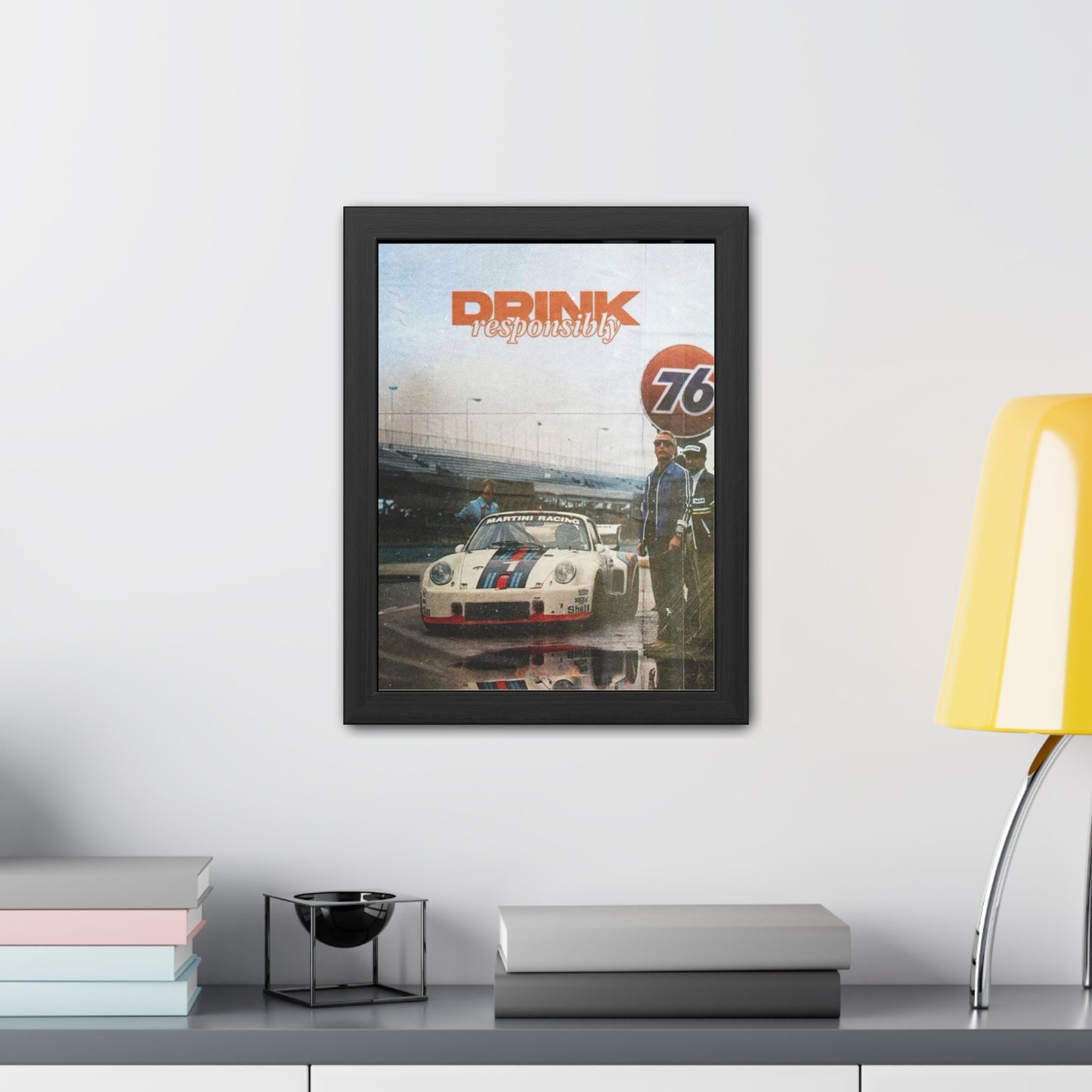 Drink Responsibly Vintage Porsche Framed Poster