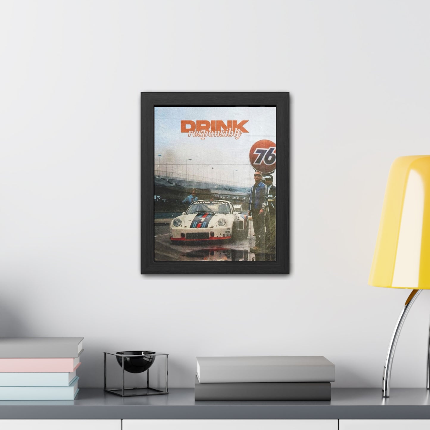 Drink Responsibly Vintage Porsche Framed Poster