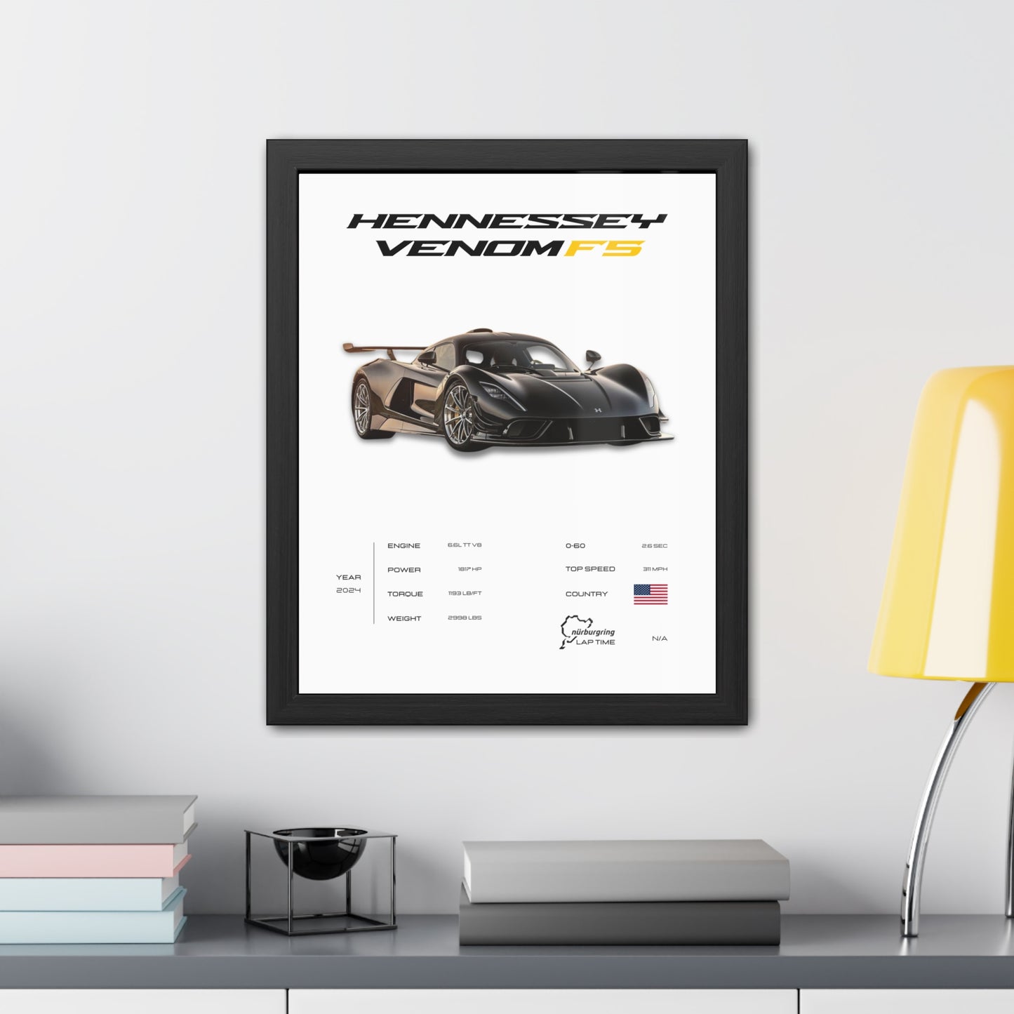Hennessey Venom F5 Framed Poster
