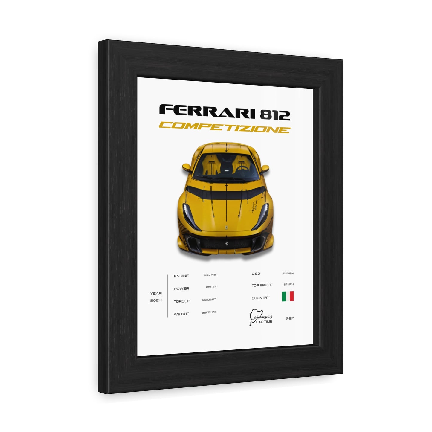 Ferrari 812 Competizione Framed Poster