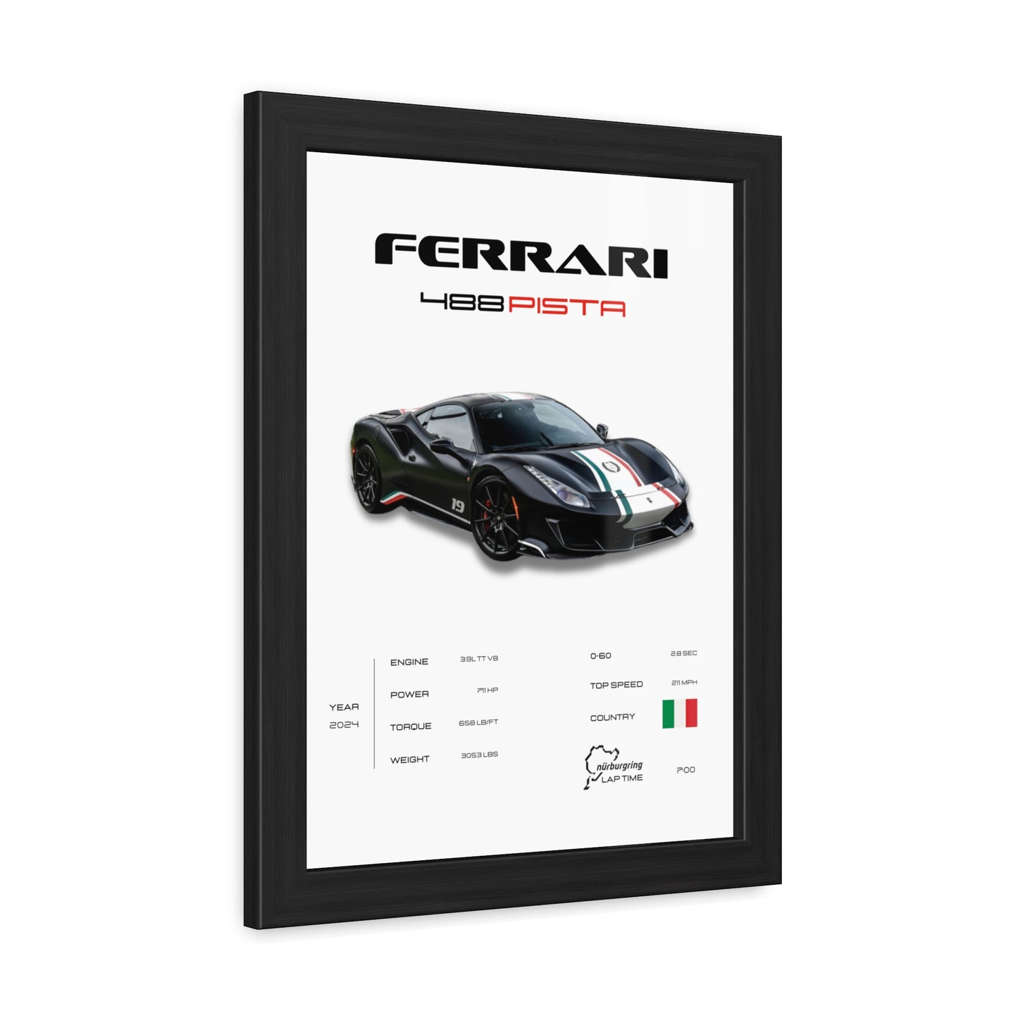 Ferrari 488 Pista Framed Poster