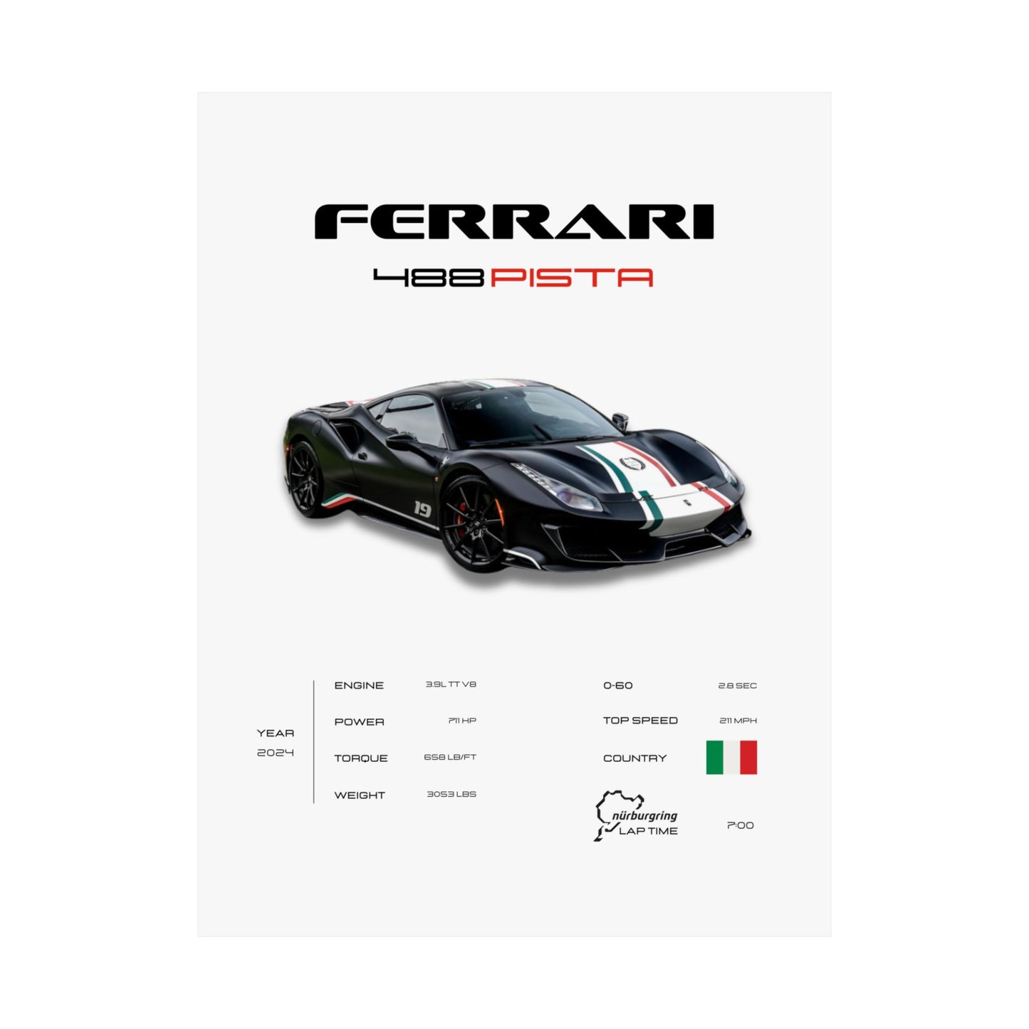 Ferrari 488 Pista Poster