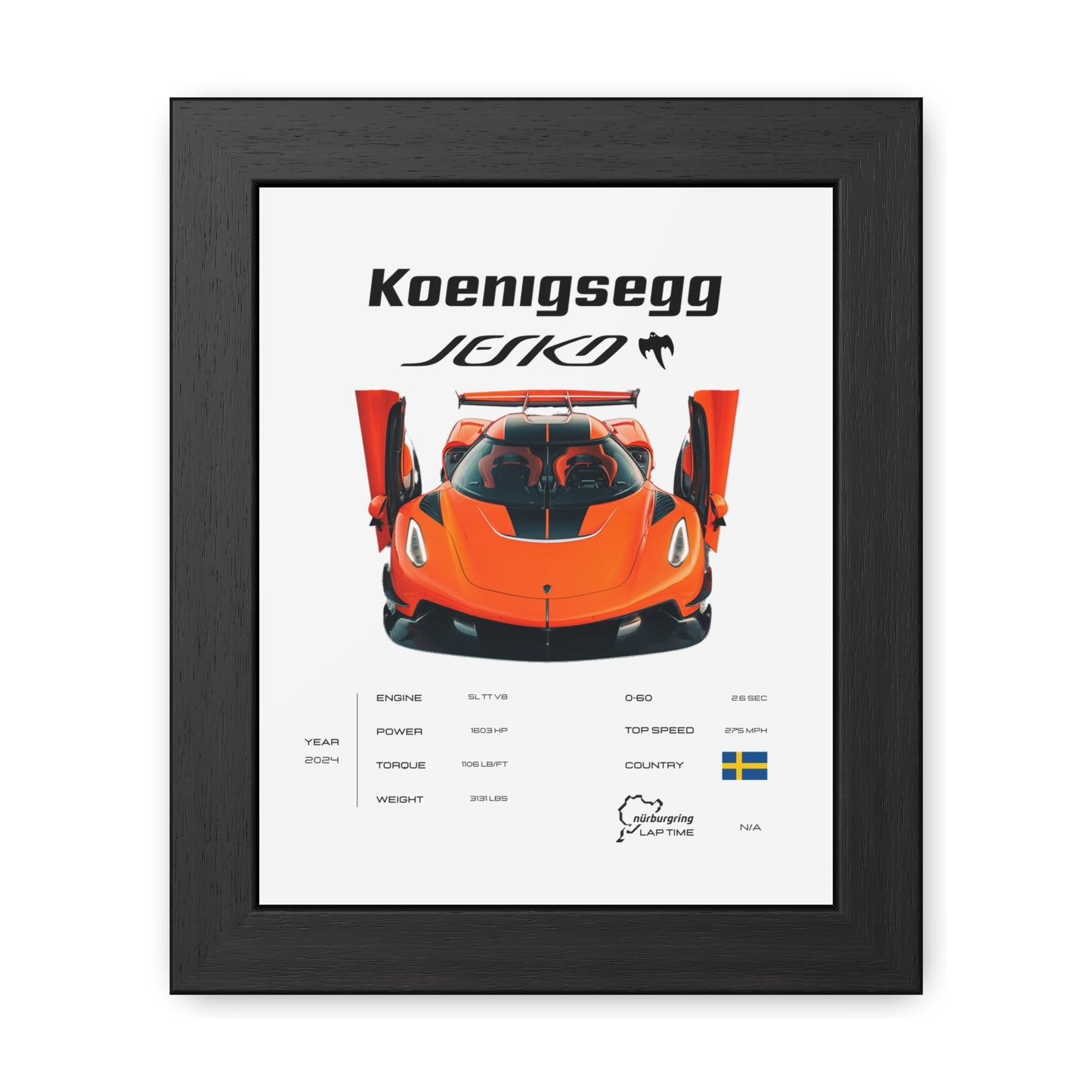 Koenigsegg Jesko Framed Poster