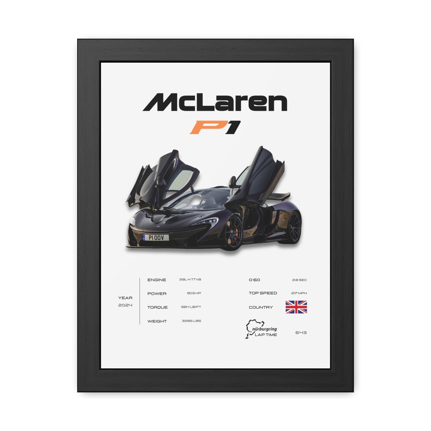 McLaren P1 Framed Poster
