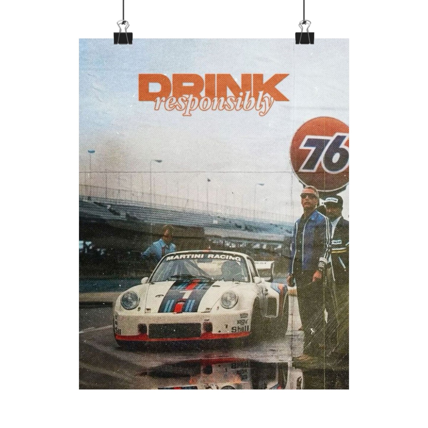 Drink Responsibly Vintage Porsche Poster