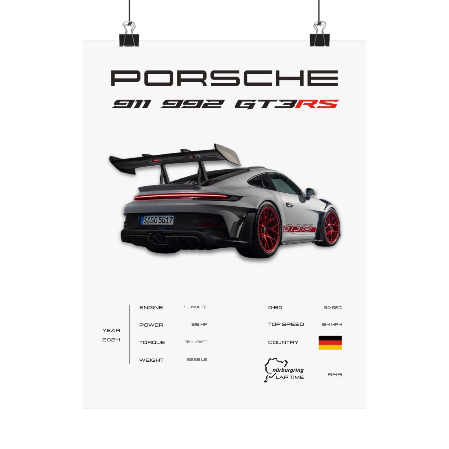 Porsche 911 GT3RS Poster