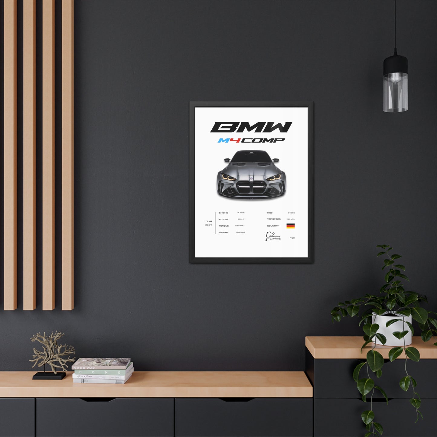 BMW M4 Competition Framed Poster