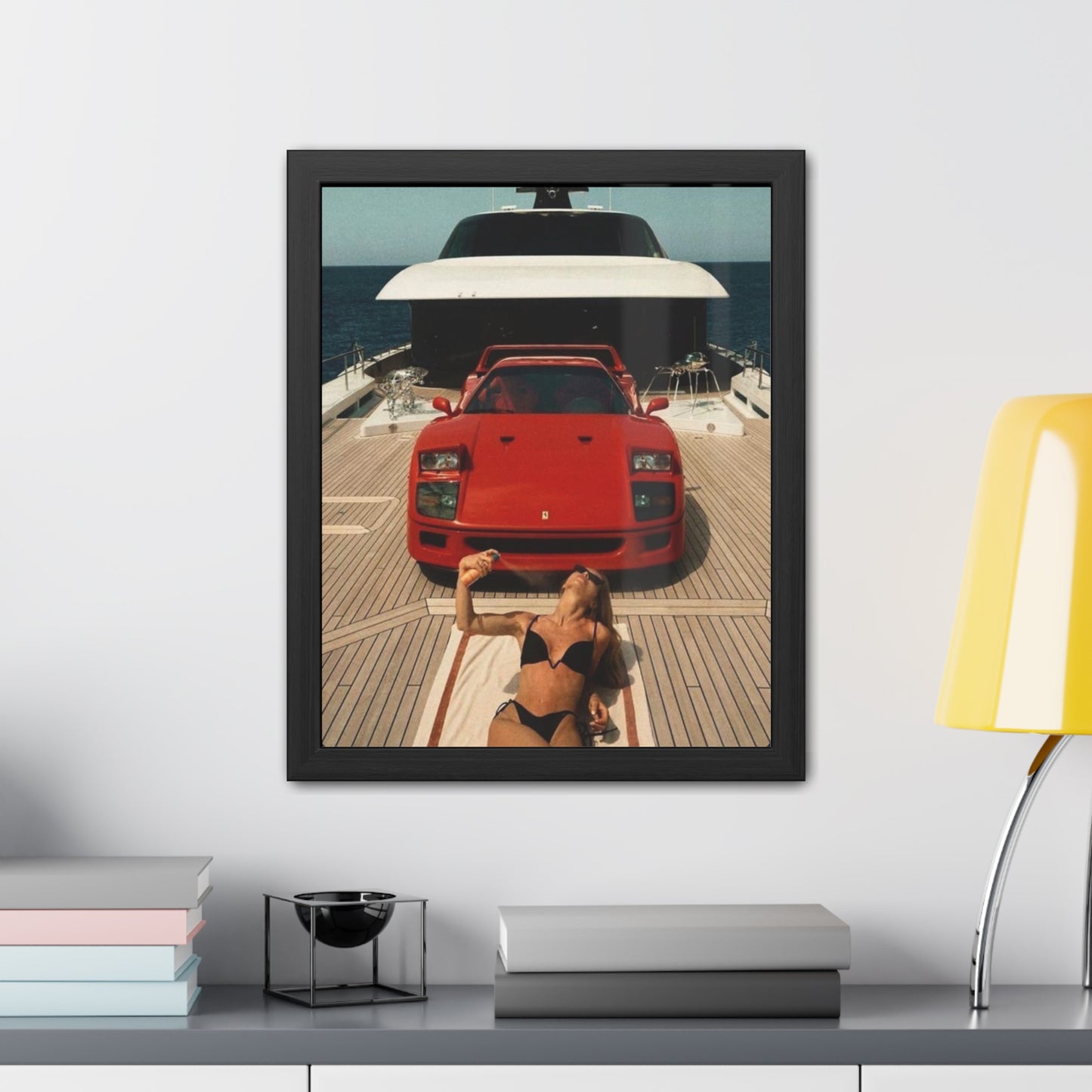 Ferrari F40 Yacht Framed Poster