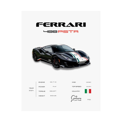 Ferrari 488 Pista Poster