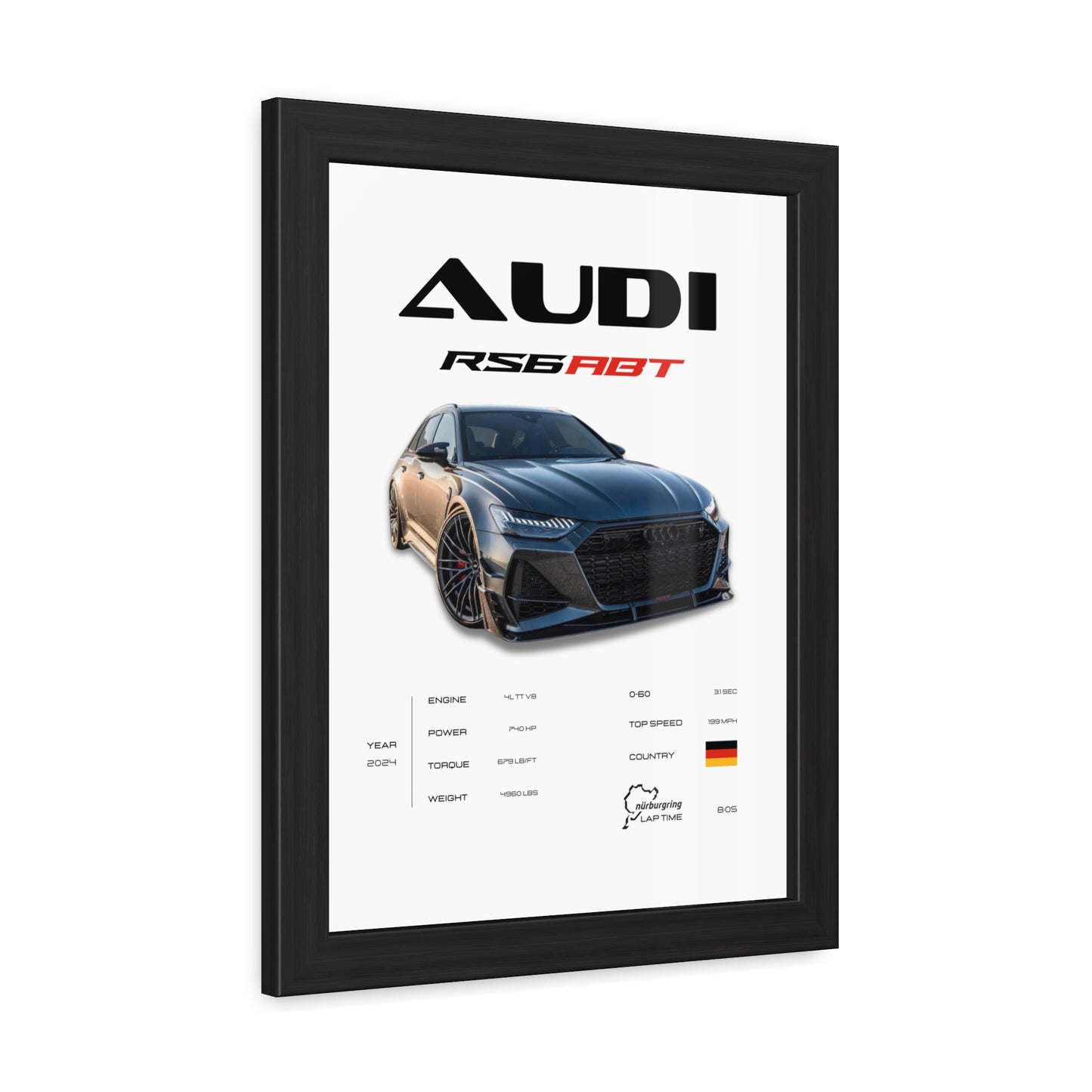 Audi RS6 ABT Framed Poster
