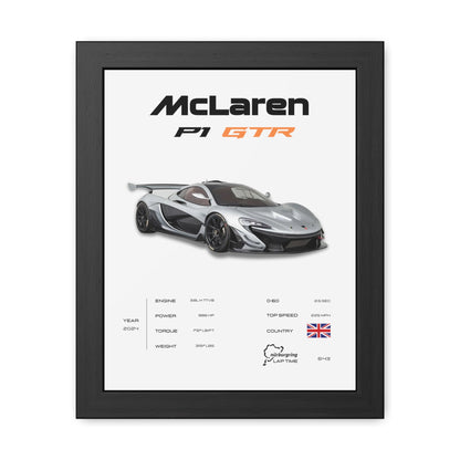 McLaren P1 GTR Framed Poster