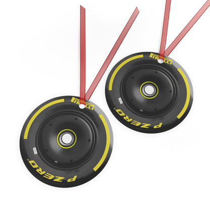 F1 Wheel Metal Ornament