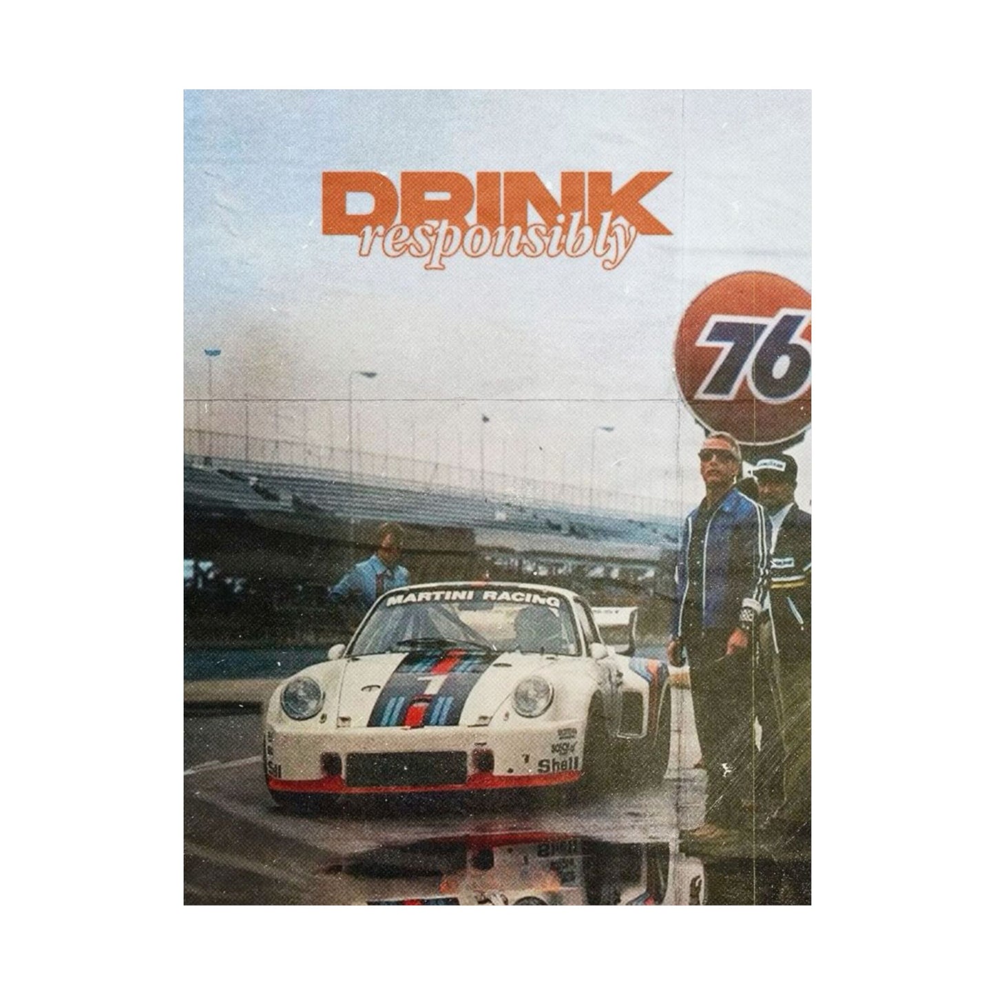 Drink Responsibly Vintage Porsche Poster