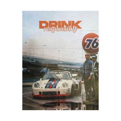 Drink Responsibly Vintage Porsche Poster