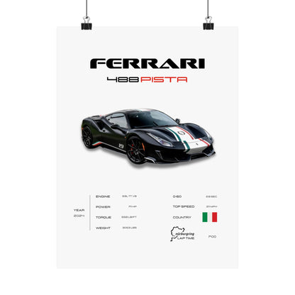 Ferrari 488 Pista Poster
